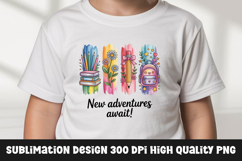 Back to school watercolor clipart sublimation design Product Image 1