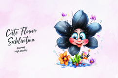 Adorable Blooming Violet Clipart, clipart sublimation png Product Image 1