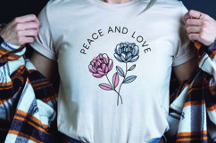 Positive saying quote with flower t-shirt sublimation png Product Image 1