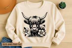 Highland Cow SVG Design for T-Shirts and Mugs Product Image 1