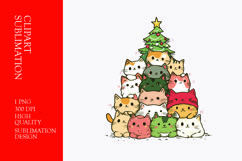 Stack of cats on palm tree watercolor clipart sublimation Product Image 1