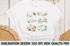 Soft Pastel Wedding Floral Set Clipart Sublimation PNG Product Image 1
