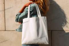 Woman holding tote bag mockup Product Image 1