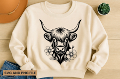 Highland Cow SVG Design for T-Shirts and Mugs Product Image 1