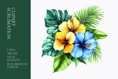 Tropical Flower Watercolor Clipart Sublimation PNG Product Image 1