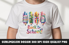 Back to school watercolor clipart sublimation design Product Image 1