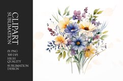 Watercolor boho floral flower clipart Product Image 1