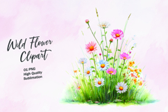Wildflower watercolor clipart PNG Product Image 1