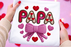 Mixed Font Be Mine Yarn Art with Pink Bow Product Image 1