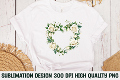Heart Shaped Rose Wreath Arrangement Clipart Sublimation PNG Product Image 1