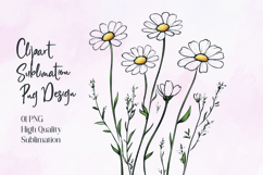 vibrant Daisy Flower Clipart Sublimation Design Product Image 1
