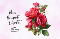 Rose Bouquet Clipart Sublimation PNG Product Image 1