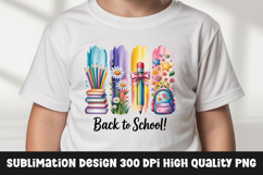 Back to school watercolor clipart sublimation design Product Image 1