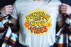Positive saying quote with flower t-shirt sublimation png Product Image 1