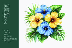 Tropical Flower Watercolor Clipart Sublimation PNG Product Image 1
