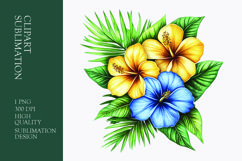 Tropical Flower Watercolor Clipart Sublimation PNG Product Image 1