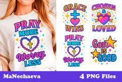 Christian Sublimation PNG | Pray More &amp; Grace Wins Clipart Product Image 1