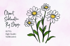vibrant Daisy Flower Clipart Sublimation Design Product Image 1