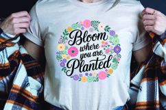 Positive saying quote with flower t-shirt sublimation png Product Image 1