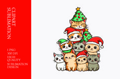 Stack of cats on palm tree watercolor clipart sublimation Product Image 1