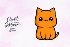 Cute Orange Cat Sitting Clipart Product Image 1