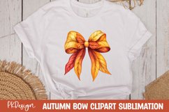 Autumn bow watercolor clipart sublimation Product Image 1