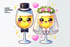 Sparkling Bride and Groom Champagne Glasses clipart Product Image 1