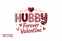 Hubby Forever Valentine Romantic Heart Typography Design Product Image 1