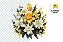 Watercolor Floral bouquet clipart sublimation Product Image 1