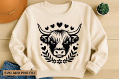Highland Cow SVG Design for T-Shirts and Mugs Product Image 1