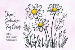 vibrant Daisy Flower Clipart Sublimation Design Product Image 1