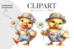 Spring Duckling Clipart PNG Product Image 1