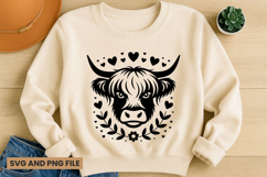 Highland Cow SVG Design for T-Shirts and Mugs Product Image 1