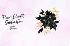 Moody Dark Flower Arrangement Clipart Sublimation PNG Product Image 1