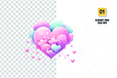 Watercolor heart clipart sublimation png Product Image 1