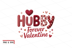 Hubby Forever Valentine Romantic Heart Typography Design Product Image 1