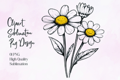 vibrant Daisy Flower Clipart Sublimation Design Product Image 1