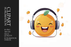 Cute orange cartoon character clipart sublimation png Product Image 1