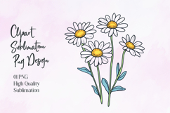 vibrant Daisy Flower Clipart Sublimation Design Product Image 1