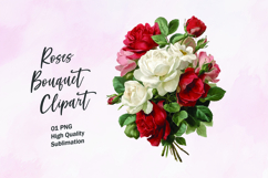 Rose Bouquet Clipart Sublimation PNG Product Image 1