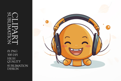Cute orange cartoon character clipart sublimation png Product Image 1