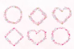 Pink floral clipart with frames | Valentine sublimation Product Image 2
