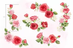 Red roses clipart. Flowers clipart. Roses sublimation PNG Product Image 2