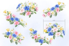 Spring clipart with watercolor wildflowers and chamomiles Product Image 2