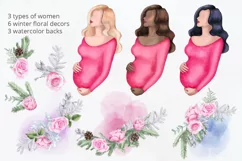 pregnant woman clipart, maternity, pregnant card Product Image 2