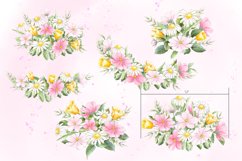 Watercolor wildflowers & chamomiles. Spring flowers clipart Product Image 2