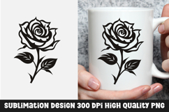 Rose black outline clipart Product Image 1