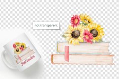 School sublimation, floral book sublimation with sunflowers Product Image 2