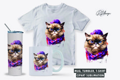 Sarcastic funny cat clipart sublimation png Product Image 1