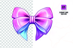 Valentines Day bow clipart, glitter bow clipart sublimation Product Image 1